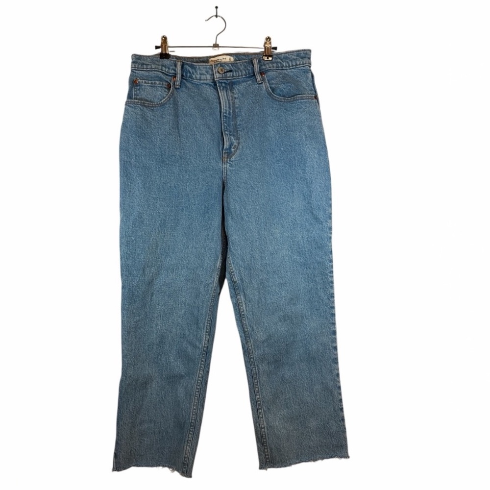 Abercrombie & Fitch The 90’s Straight Ultra High Rise Raw Hem Jeans Sz 32/14s